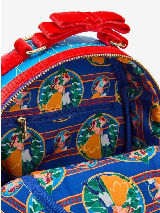 Loungefly Disney Beauty and the Beast Stained Glass Mini Backpack NWT
